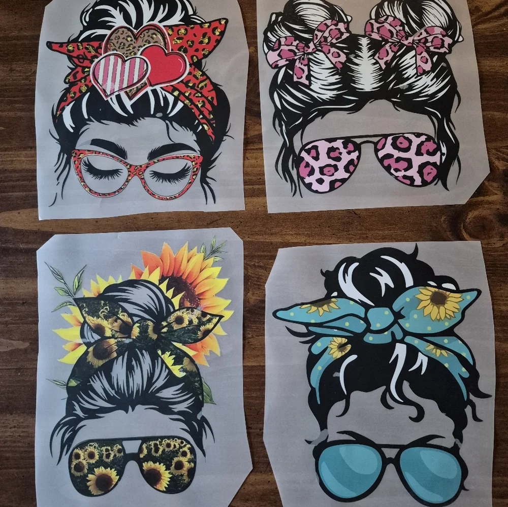 "Messy Bun" Iron-on Transfers - Picture 1 of 2